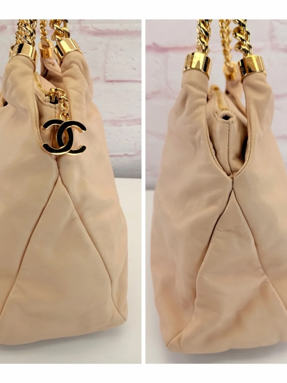 CHANEL Soft Pink Rodeo Drive Lambskin Hobo Bag